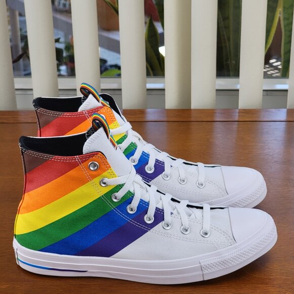 Converse Men's CTAS Hi Pride Canvas 167758C White/University Red/Multi NWB - Picture 3 of 12